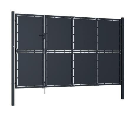 vidaXL Portail de jardin Acier 350 x 150 cm Anthracite