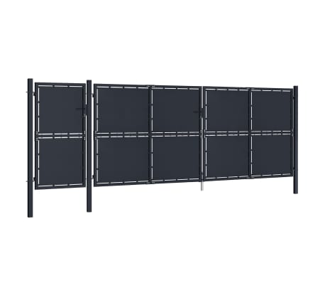 144544 vidaXL Garden Gate Metal 5x2 m Anthracite