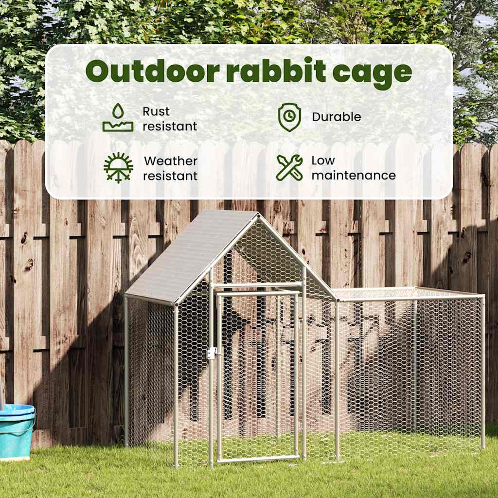 Horganyzott acél tyúkól 2 x 1 x 1,5 m