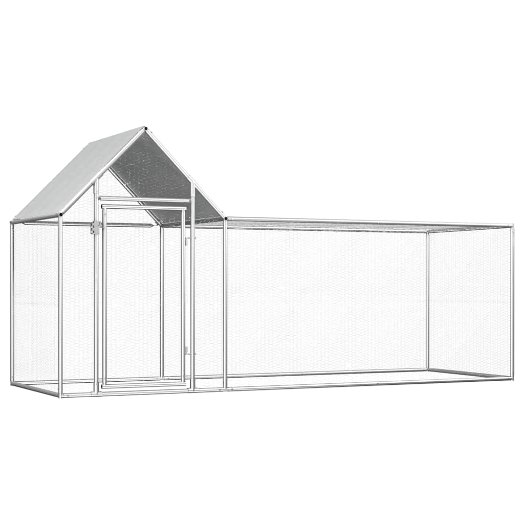 

vidaXL Chicken Coop 9.8'x3.3'x4.9' Galvanized Steel