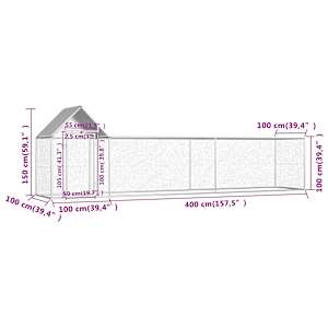 Klec pro kuřata 5 x 1 x 1,5 m pozinkovaná ocel - obrázek 6