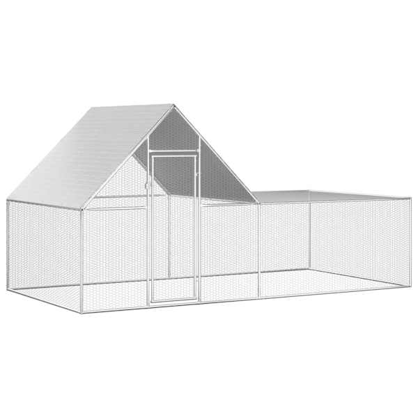 vidaXL kanakuut, 4 x 2 x 2 m, tsingitud teras