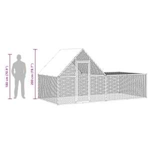 Klec pro kuřata 4 x 2 x 2 m pozinkovaná ocel - obrázek 10