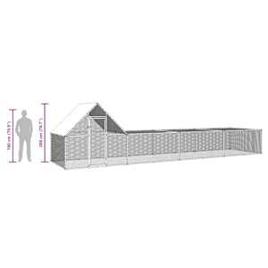 Klec pro kuřata 8 x 2 x 2 m pozinkovaná ocel - obrázek 10