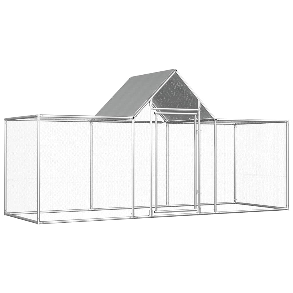 vidaXL Coteț pentru păsări, 3 x 1 x 1,5 m, oțel galvanizat