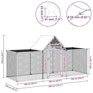 Klec pro kuřata 3 x 1 x 1,5 m pozinkovaná ocel - obrázek 9