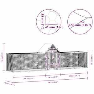Klec pro kuřata 5 x 1 x 1,5 m pozinkovaná ocel - obrázek 9