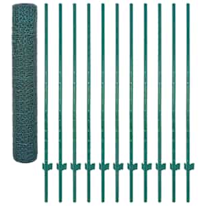 Drátěný plot se sloupky ocel 25 x 1,5 m zelený - obrázek 3