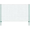 vidaXL traadist v&otilde;rkaed aiapostidega, teras, 25 x 2 m, roheline