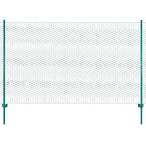 Žična mrežna ograja s stebrički jeklo 25x2 m zelena