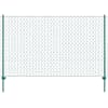 vidaXL traadist v&otilde;rkaed aiapostidega, teras, 25 x 2 m, roheline