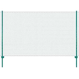 Žična mrežna ograja s stebrički jeklo 25x2 m zelena