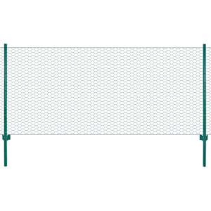 Žična mrežna ograja s stebrički jeklo 25x0,75 m zelena
