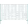 vidaXL traadist v&otilde;rkaed aiapostidega, teras, 25 x 2 m, roheline