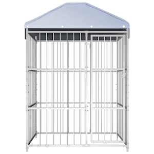 vidaXL Çatılı Bahçe Köpek Kafesi 150x150x200 cm