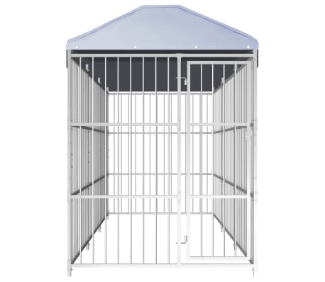 vidaXL Chenil d'ext&eacute;rieur avec toit pour chiens 450 x 150 x 200 cm