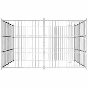 vidaXL Utendørs hundegård 300x300x185 cm
