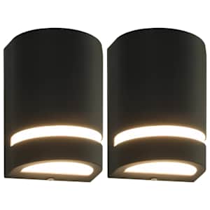 Zunanje stenske svetilke 2 kosa 35 W črne polkrožne