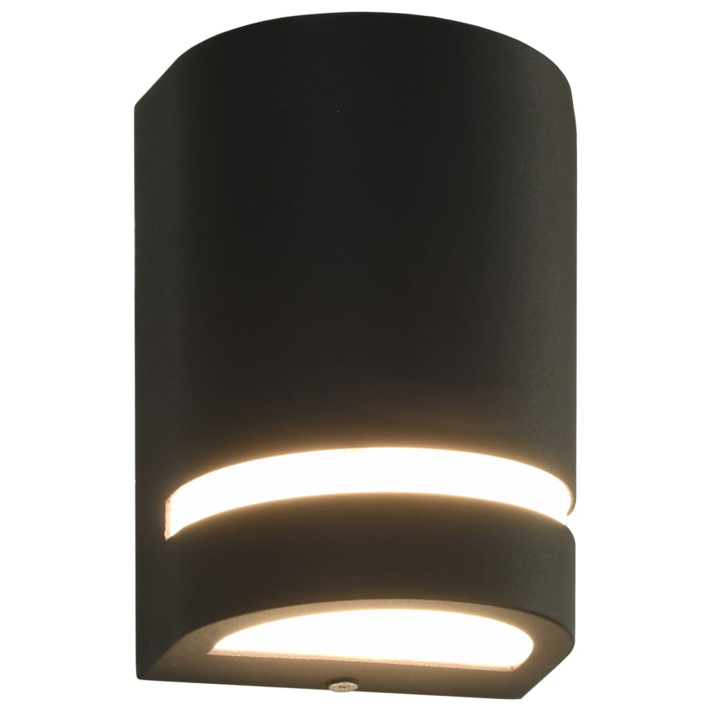 

vidaXL Buitenwandlampen 2 st 35 W halfrond zwart