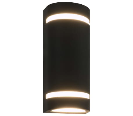 vidaXL Utendørs vegglamper 2 stk 35 W svart halvrund