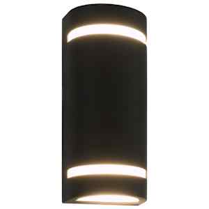 vidaXL Utendørs vegglamper 2 stk 35 W svart halvrund