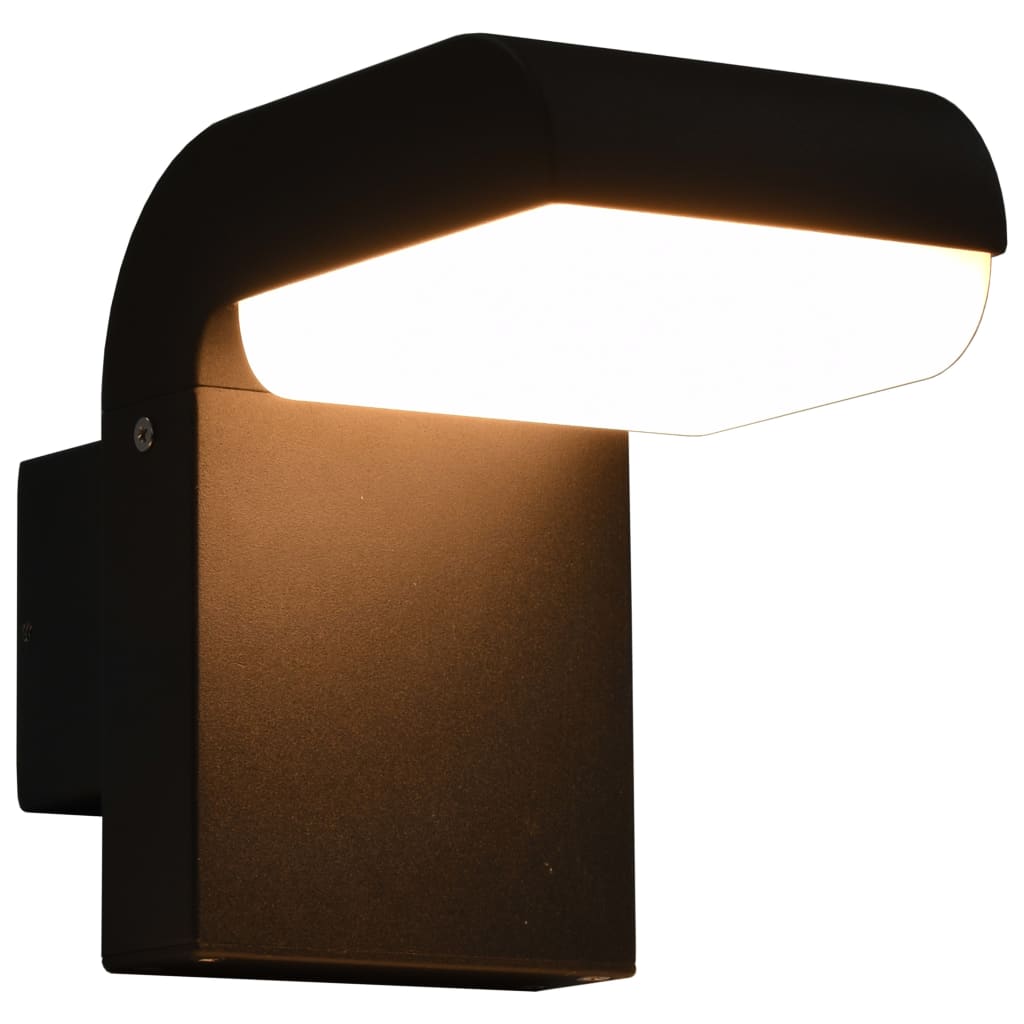 vidaXL Lampă de perete cu LED de exterior, negru, 9 W, oval vidaXL