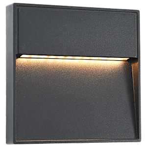 vidaXL Utendørs LED-vegglamper 2 stk 3 W svart firkantet