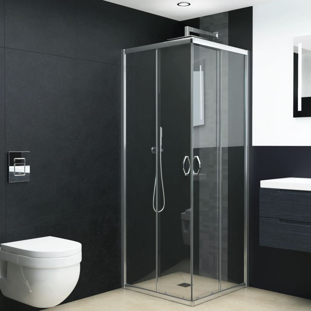 vidaXL Mampara de ducha con vidrio de seguridad 70x70x185 cm