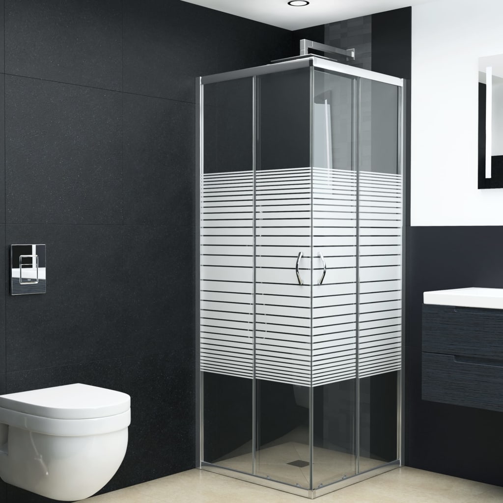 vidaXL Mampara de ducha con vidrio de seguridad 80x70x185 cm