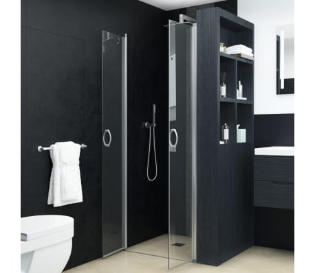 vidaXL Shower Doors Clear ESG 31.5"x72.8"
