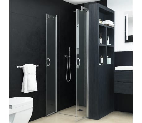 vidaXL dušas kabīnes durvis, 85x185 cm, ESG, caurspīdīgas