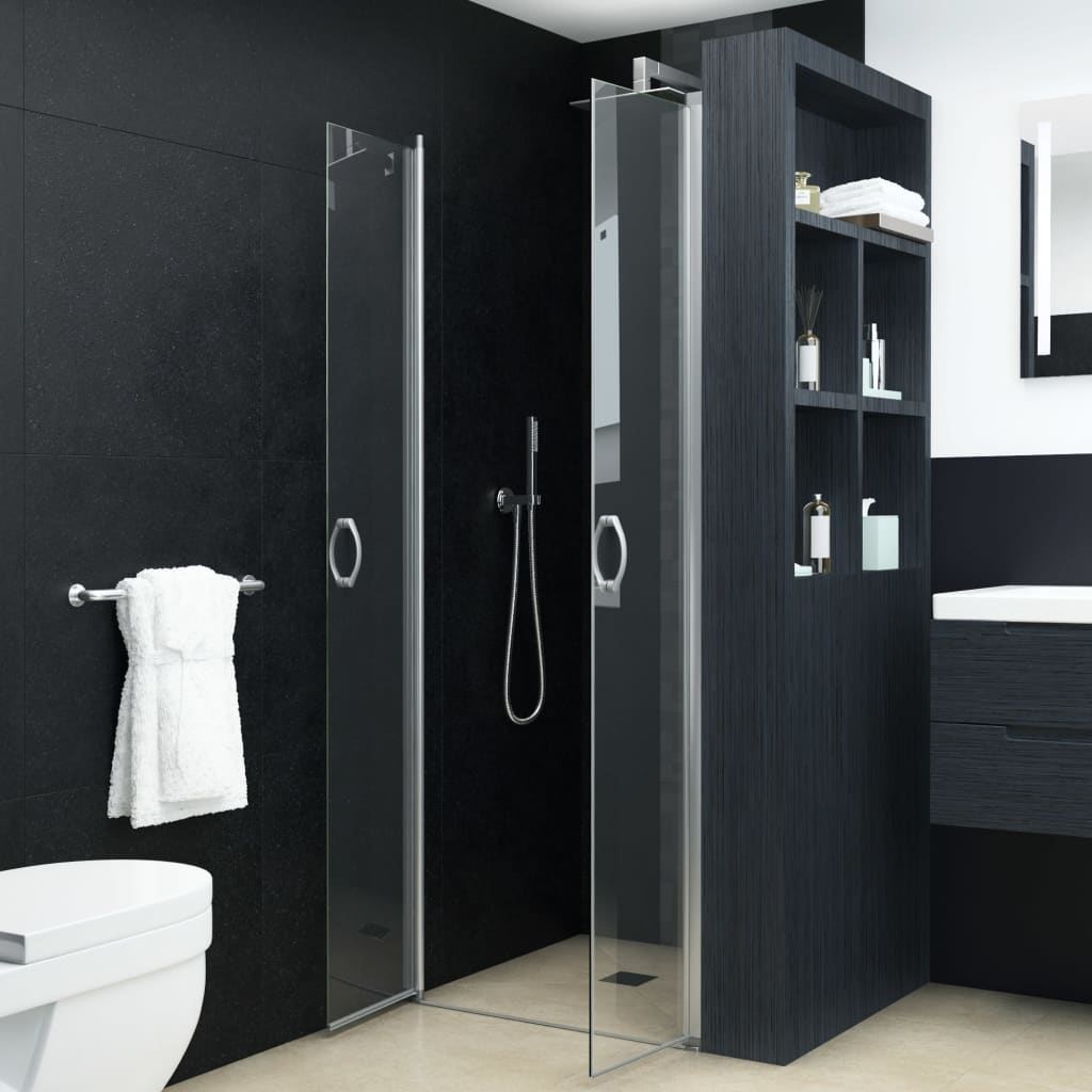 vidaXL Shower Doors Clear ESG 35.4"x70.9"