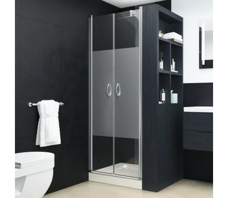 vidaXL dušas kabīnes durvis, 70x185 cm, ESG, pusmatētas