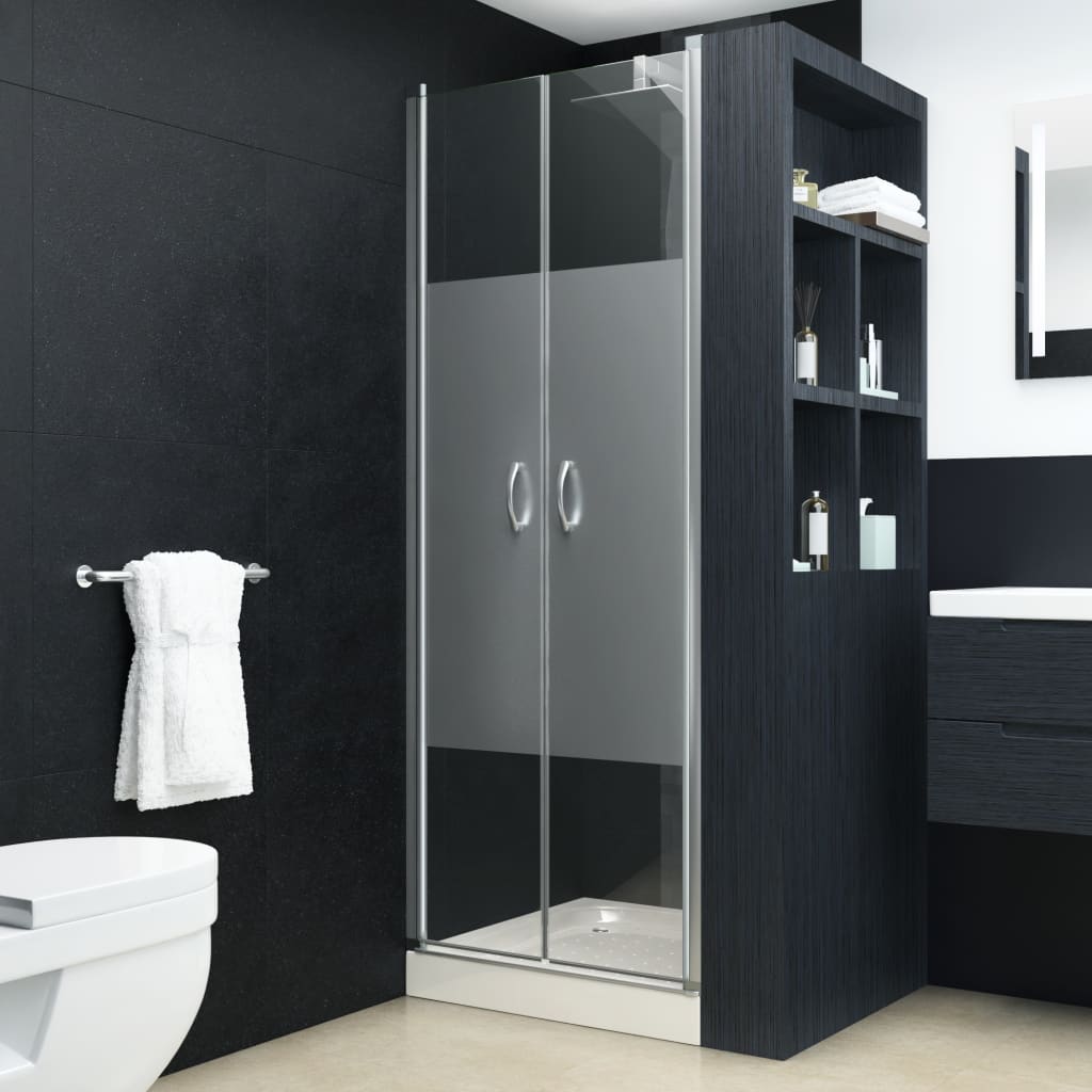 vidaXL Shower Doors Half Frosted ESG 75x185 cm