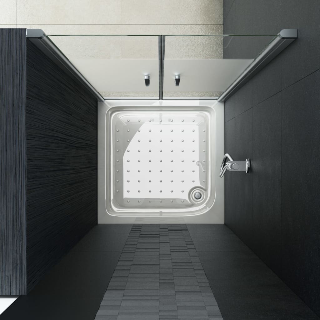 vidaXL Shower Doors Half Frosted ESG 33.5"x72.8"