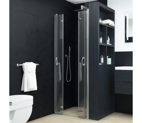 vidaXL Skládací sprchové dveře čiré ESG 80 x 185 cm