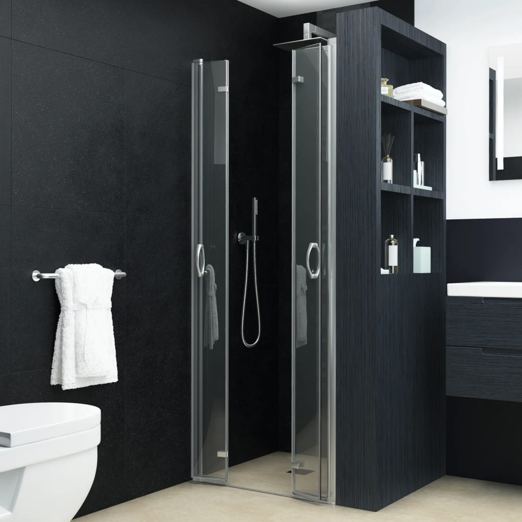vidaXL Skládací sprchové dveře čiré ESG 85 x 185 cm