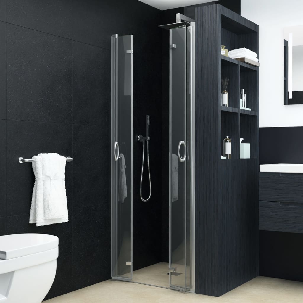 vidaXL Bi-Folding Shower Doors Clear ESG 95x185 cm