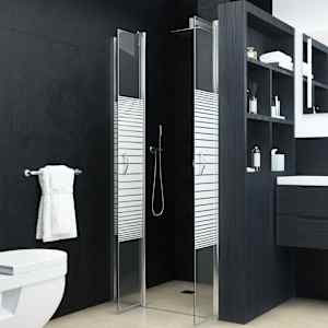 vidaXL Du&scaron;o durys, 100x185cm, vieno sluoksn. aps. pusiau mat. stikl.