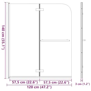 Skládací sprchový kout se 2 panely ESG 120 x 140 cm - obrázek 2