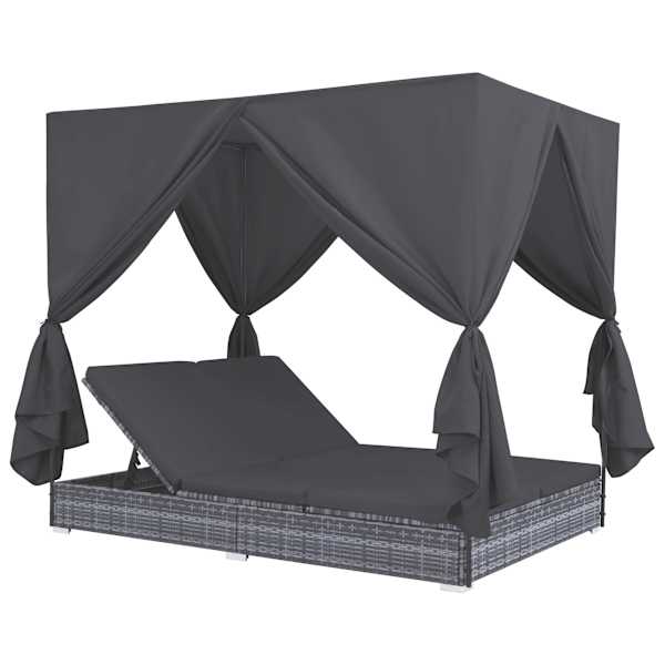 vidaXL aia p&auml;evitustool kardinatega, pol&uuml;rotang, hall