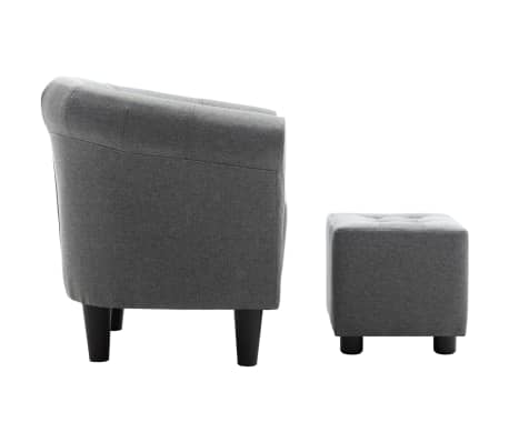 vidaXL Krėslo ir taburetės rinkinys, 2 dalių, švies. pilkos sp., aud.