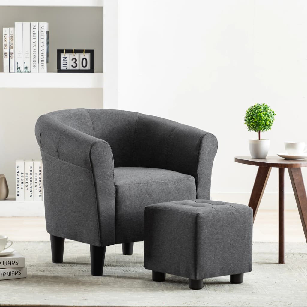 Fauteuil Et Tabouret Gris Foncé Tissu,design élégant,pour Salon 12 Fauteuil Et Tabouret Gris Foncé Tissu,design élégant,pour Salon -VIDAXL || Songmics Soldes AAHKMJXYDAFdJAOAIMEbOAchtTzbsWMnceblMk5y4