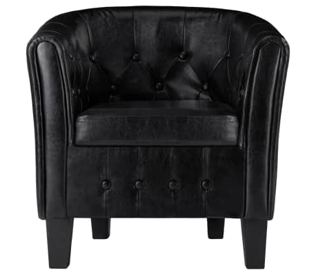 vidaXL Fauteuil Noir Similicuir