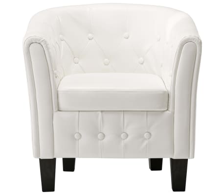 vidaXL Tub Chair White Faux Leather