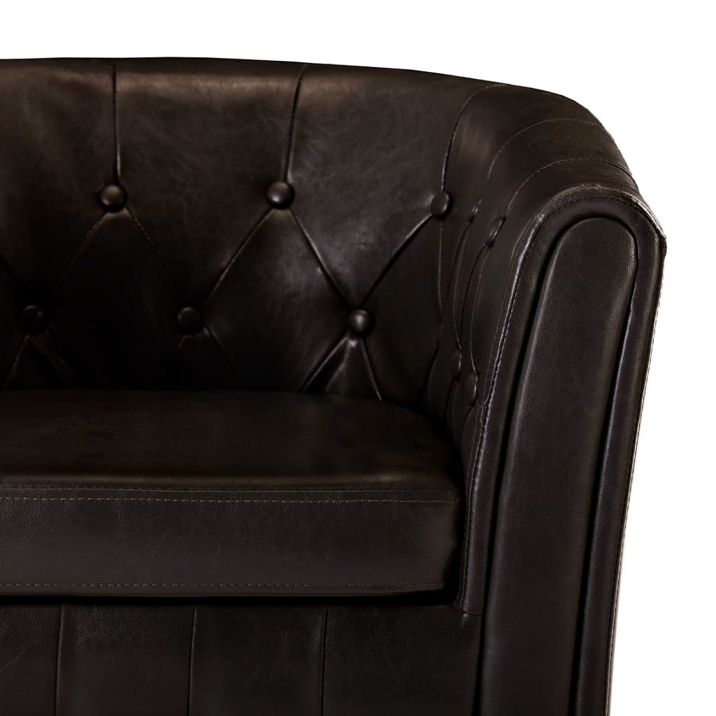 Fauteuil Avec Repose-pied Marron Similicuir VidaXL 18 width=274
