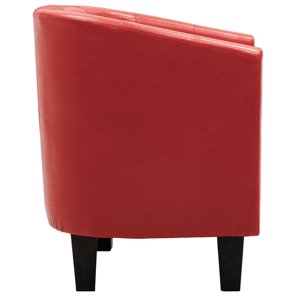 Krėslas, raudonos spalvos, dirbtinė oda | Stepinfit