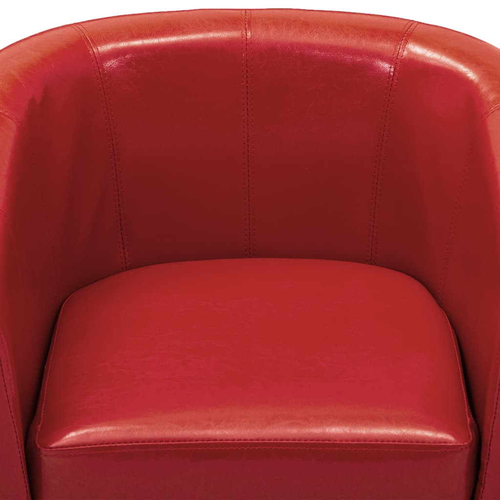 Krėslas, raudonos spalvos, dirbtinė oda | Stepinfit