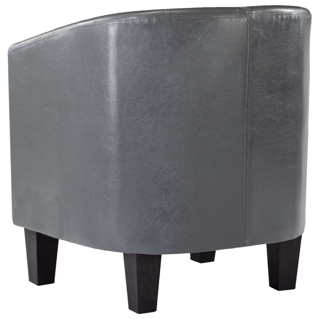 Fauteuil Avec Repose-pied Gris Similicuir VidaXL 16 width=274