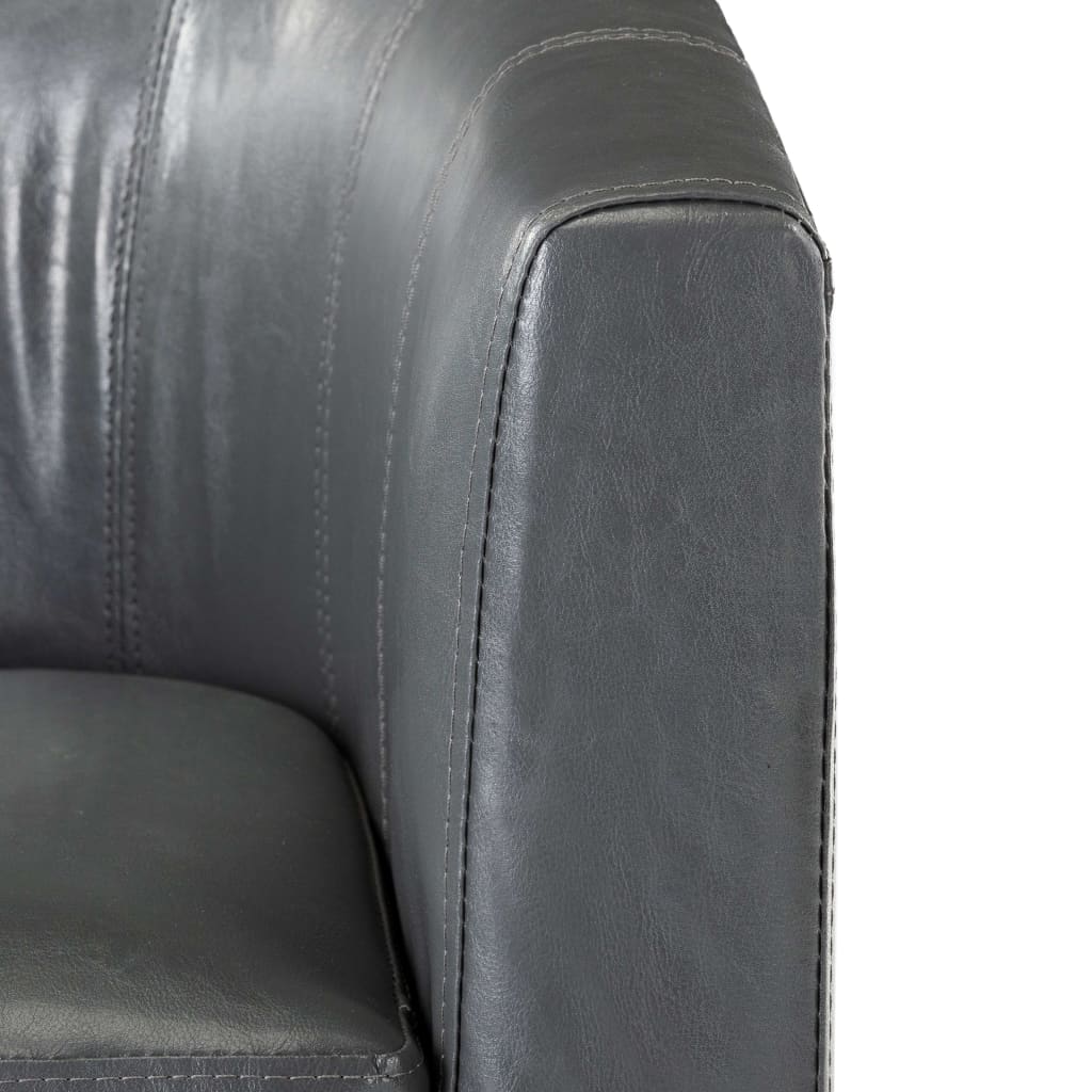 Fauteuil Avec Repose-pied Gris Similicuir VidaXL 17 width=274